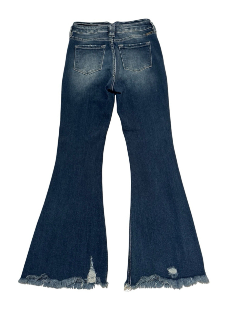 Maurices KanCan Flare Jeans Raw Hem Womens 27 Blue High Rise Denim Hippie Retro - Picture 3 of 16